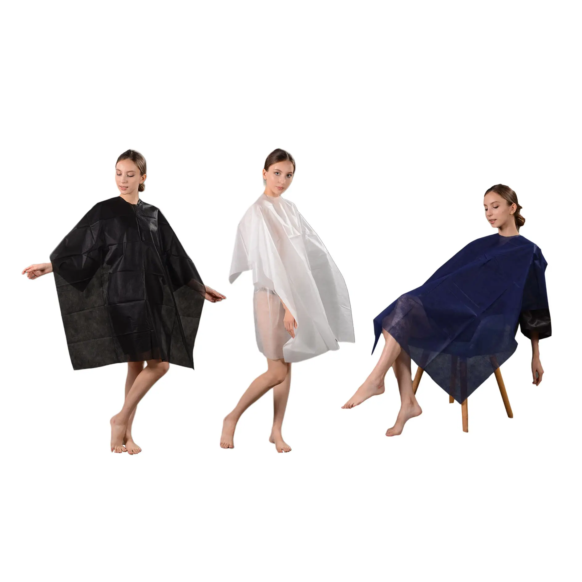 Waterproof PP/PE Non Woven Fabric Disposable barber hairdresser Cape Disposable Hair Cutting Cape For Hair Salon