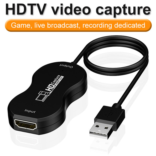 HDTV to USB-A Video Capture Card 1080P Audio Video Dongle with 50cm Cable for Camera Gaming Live Streaming Recording OBS Support