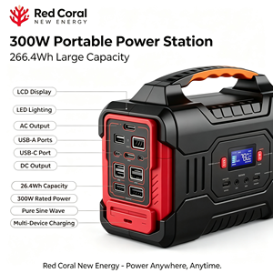 Générateur d'énergie portable solaire OEM, batterie lithium haute capacité 300W, station d'alimentation portable pour la maison et l'extérieur - Product Image 1