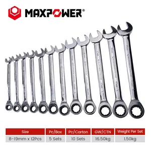 Maxpower 72 Tand Ratel Box End Ratel Wrench Combinatie Spanner Tool