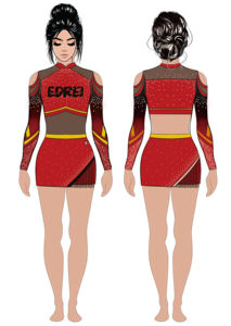 Personnalisable Hommes Femmes Cheerleading Uniformes Spandex Cheer Wear Sets Imprimé Strass Techniques Adultes OEM Service - Product Image 6