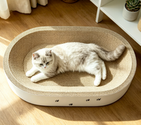 Griffoir et poteau à chat écologiques de luxe, résistants à l'usure, en carton ondulé et en carton, lit pour chat de forme ovale pour chats d'intérieur
