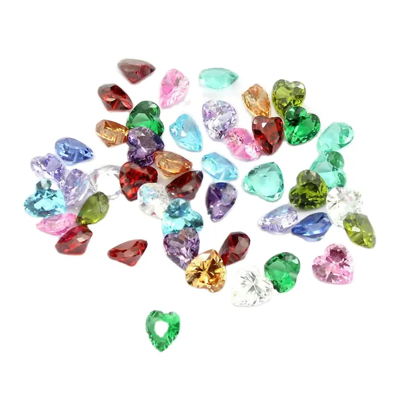 Crystal Heart Shape Birth Day Stone for DIY Floating Locket Charm Locket Pendant Jewelry Making Accessories