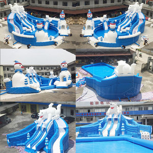 Toboggans aquatiques gonflables géants à thème populaire pour parcs aquatiques commerciaux avec piscine - Product Image 3