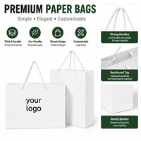 Sac en papier blanc pour boutique de vêtements, emballage de mode, impression de logo personnalisée