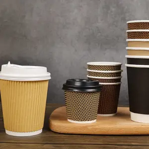 Anpassbare Multi-Spezifikation doppelwand heißgetränk Papierbecher einweg-Kaffee-Papierbecher mit Deckel