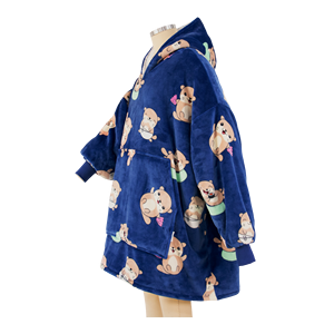 Venta al por mayor de ropa de moda usable de gran tamaño con estampado de nutria fabricante de mantas con capucha - Product Image 2