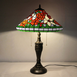 Lightslighting 16 inch kính màu bàn đèn Jewel lightslighting gỗ gụ Đồng bảng đèn - Product Image 3