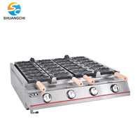 Nouvelle machine à gaufres Taiyaki en forme de poisson coréenne, revêtement antiadhésif, commerciale, 2 plaques, 6 machines à gaufres croustillantes en forme de poisson, machine à gâteaux, nourriture
