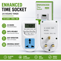 Temporizadores Electrónicos de Plástico con Pantalla LCD, Dispositivos para Hogar y Jardín, Sistema de Nebulización con Enchufe EU, UK, US, Interruptor Temporizador Digital Programable