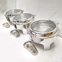 Nouveau Réchaud de Luxe Commercial en Acier Inoxydable 6L à Chauffage au Combustible pour Buffet, Traiteur, Mariage, Maintien au Chaud des Aliments, Ensemble Chauffe-Plat