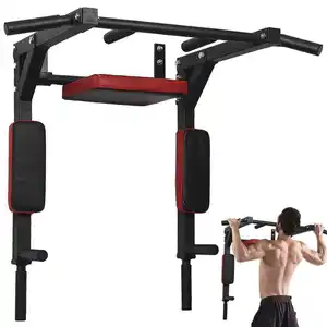 Multifunctional Chin -up Bar Dip Stand 3 in 1 Horizontal Collapsible Wall Mounted Chin Up Bar Pull Up Bar