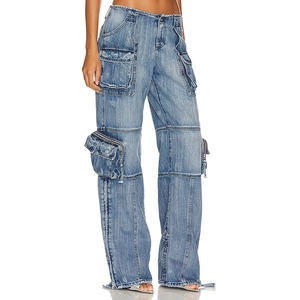 Nuevo Diseño, Jeans de Pierna Recta Holgados con Bolsillos Grandes y Detalles en Contraste para Mujer, a la Moda - Product Image 3