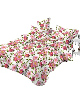Microfiber polyester textile printed floral high quality nordic bedding king size duvet cover set