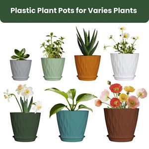 Vasi per Fiori, Set di 7 Vasi in Plastica <span class=keywords><strong>da</strong></span> 7/6.5/6/5.5/5/4.5/4 Pollici, Fioriere per Piante <span class=keywords><strong>da</strong></span> Interno ed <span class=keywords><strong>Esterno</strong></span> - Product Image 3