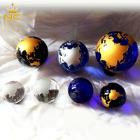 Globes de terre en cristal transparent, en forme de boule, accessoires décoratifs