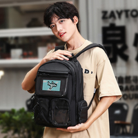 Sac à dos blanc grande capacité 36-56L avec fenêtre transparente, fermeture éclair étanche, sac à bandoulière pour l'école et les voyages, décontracté, unisexe, usage quotidien