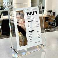 Présentoir de menu en acrylique sur pied pour table – Idéal pour salons de thé, cafés, salons de beauté, restaurants – Liste de prix remplaçable