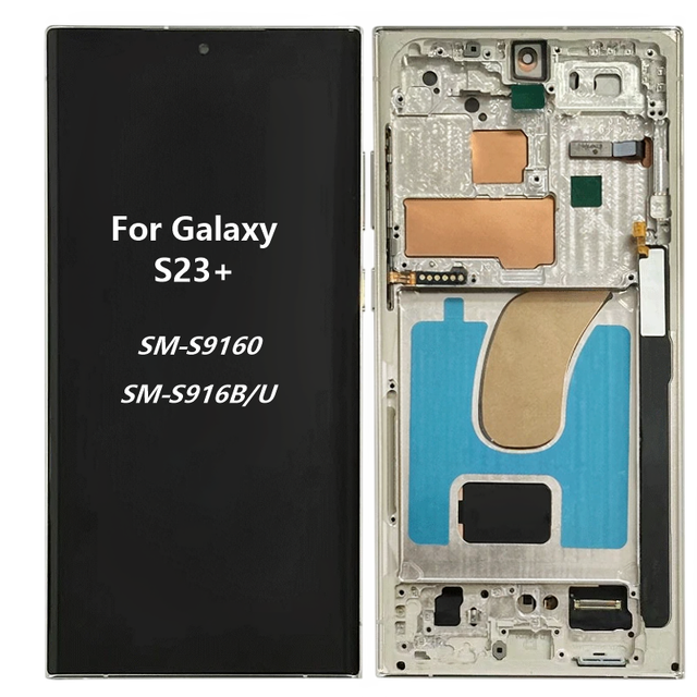 High Quality 1:1 Soft OLED Touch Digitizer Assembly S23+ Replacement Screen WithFrame Mobile Phone 6.1" 1 Year Warranty 100%