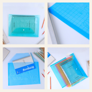 <span class=keywords><strong>A4</strong></span> PVC transparente botón a presión sobre fino impermeable escuela Oficina estudiante papel cuaderno organizador carpeta de archivos - Product Image 4