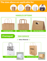 Bolsa de Papel Kraft Marrón Reciclada con Asas para Comida para Llevar, Panadería, Galletas, Compras, con Logotipo Personalizado al por Mayor