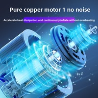 Pompe à air électrique portable pour voiture et gonfleur de pneus haute puissance 12V en ABS avec affichage numérique et manomètre, voyant d'avertissement