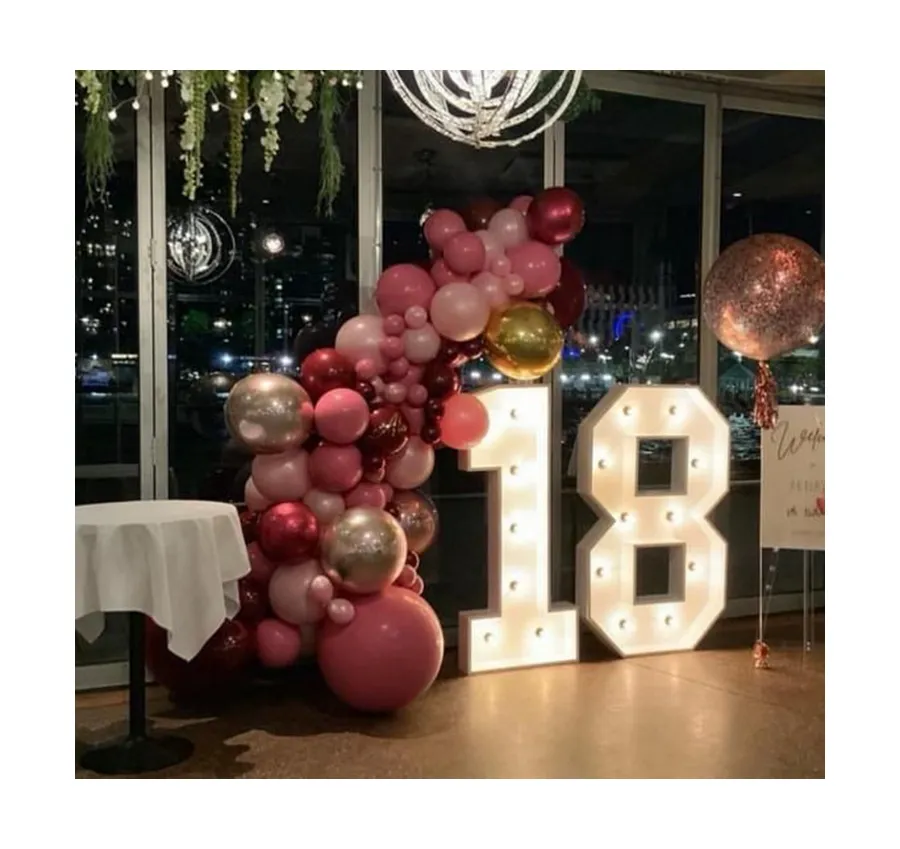 Led marquesina letras/números luz carpa número para fiesta de cumpleaños, celebración y Mega evento