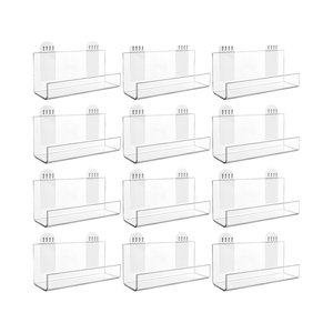 Étagères murales adhésives en acrylique transparent, support flottant sans perçage <span class=keywords><strong>pour</strong></span> photos, cadres, décorations et petits objets - Product Image 2