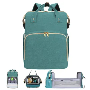 Sac à dos voyage pour adultes, ensemble de vêtements à langer Portable pour maman et bébé, couches et lit de voyage