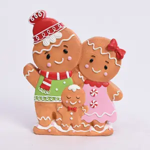 New creative gingerbread man Christmas Snowman Family Statue Lovely home table accessori natalizi decorazione 2023