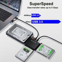 Adaptador USB C a IDE SATA actualizado, lector de disco duro, convertidor de recuperación Ultra, adaptador de disco duro para 2,5/3,5 HDD/SSD HDD
