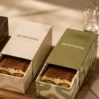 Boîte à dessert Tiramisu de qualité alimentaire, emballage en papier, boîte à gâteau avec fenêtre transparente, couvercle pliable, carton kraft écologique, recyclable