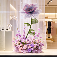 Décoration de vitrine en fer avec fleurs artificielles, fleurs artificielles artisanales pour magasins de vêtements, aménagement paysager, décorations de vacances, intérieur