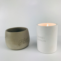 Pot de bougie rond en béton de marbre de pierre naturelle fait à la main support de ciment pour la décoration de la maison