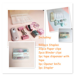 Neueste Hot Sale Mini Office Briefpapier Sieben Stück <span class=keywords><strong>Set</strong></span> mit PP Kunststoff Box Hefter Beliebte Werbe-und Geschenk - Product Image 2