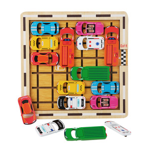 Rompecabezas de estacionamiento de automóviles de <span class=keywords><strong>madera</strong></span> para niños, juguete educativo para entrenar el pensamiento lógico matemático y el rompecabezas - Product Image 1