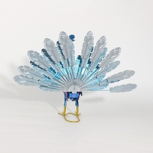 Antique-style Iron <b>Peacock</b> Statue New Metal Decorative Outdoor Garden <b>Ornament</b> Die Cut & Painted Custom Logo PIN - Product Image 4