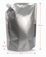 Pochette à bec verseur en aluminium réutilisable de 1L, personnalisée en usine, haute barrière, pour café infusé à froid et jus