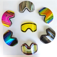 Lunettes de ski magnétiques anti-buée UV400, vente en gros, lunettes de neige personnalisées, revêtement Iridium, lentille magnétique, monture PC, sangle réglable
