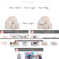 Bolsa de Lona Natural Personalizada con Cordón y Asa de Cinta, Bolsa Protectora Suave para Regalos de Boda, Impresión Serigráfica