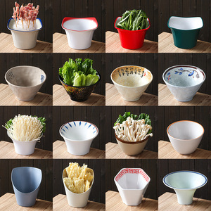 Recipiente para verduras para hot pot, tazón inclinado para verduras, tazón de condimentos de autoservicio para restaurantes, melamina - Product Image 2