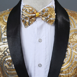Costume de <span class=keywords><strong>smoking</strong></span> à paillettes rouge brillant, <span class=keywords><strong>col</strong></span> châle, Blazer à paillettes, veste de costume DJ Club scène Blazer Hombre mariage marié chanteur de bal pour hommes - Product Image 4