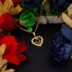 Collar con Colgante <span class=keywords><strong>de</strong></span> Corazón en Forma <span class=keywords><strong>de</strong></span> <span class=keywords><strong>Pepita</strong></span> Chapado en <span class=keywords><strong>Oro</strong></span> Cereza <span class=keywords><strong>de</strong></span> Acero Inoxidable Personalizado, Cadena <span class=keywords><strong>de</strong></span> Moda, Joyería para Mujer, Regalo - Product Image 3