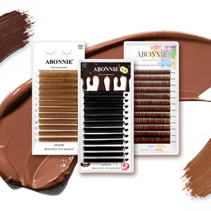 Extensions de cils Abonnie Color Lash Extensions Marron 8-15mm, naturelles et douces, pour usage professionnel - Product Image 1