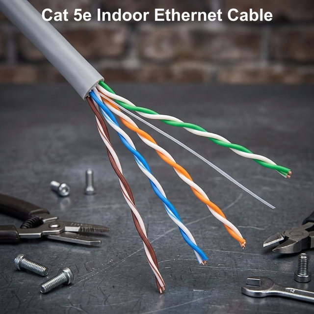 High Quality Cat5e Indoor Ethernet Cable Supporting up to 5G BASE T Applications cat 5e Network Cable 20 50 100 305 500 Meters