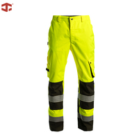 Pantalon de sécurité réfléchissant JIADE pour femme avec genouillères, poches et fermetures éclair aux jambes, imperméable, en tissu Oxford, pour le travail en extérieur