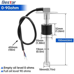 Bestar Oem 크기 100-1000mm IP65 디젤 오일 탱크 레벨 송신기 디젤 가솔린 탱크 용 연료 레벨 센서 - Product Image 4