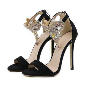 Nuevas Sandalias de Tacón Alto con Pedrería de Colores para Mujer, con Correa de Tobillo de Cristal, Punta Abierta, Estilo Stripper, para Verano - Product Image 6