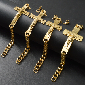 bulk wholesale unisex personnalisé gold plated slim delicate <b>engraved</b> religious radiant corrosion proof lightweight bracelets - Product Image 4