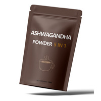 Étiquette personnalisée Ashwagandha Café instantané aux champignons avec Arabica Reishi Chaga Lion's Mane Blend Ashwagandha Coffee